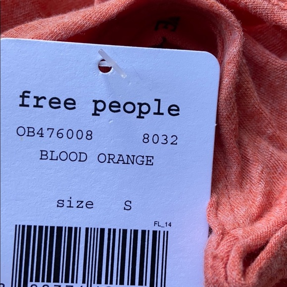 🆕 Free People Blood Orange Tank Top Size Small - Picture 3 of 3